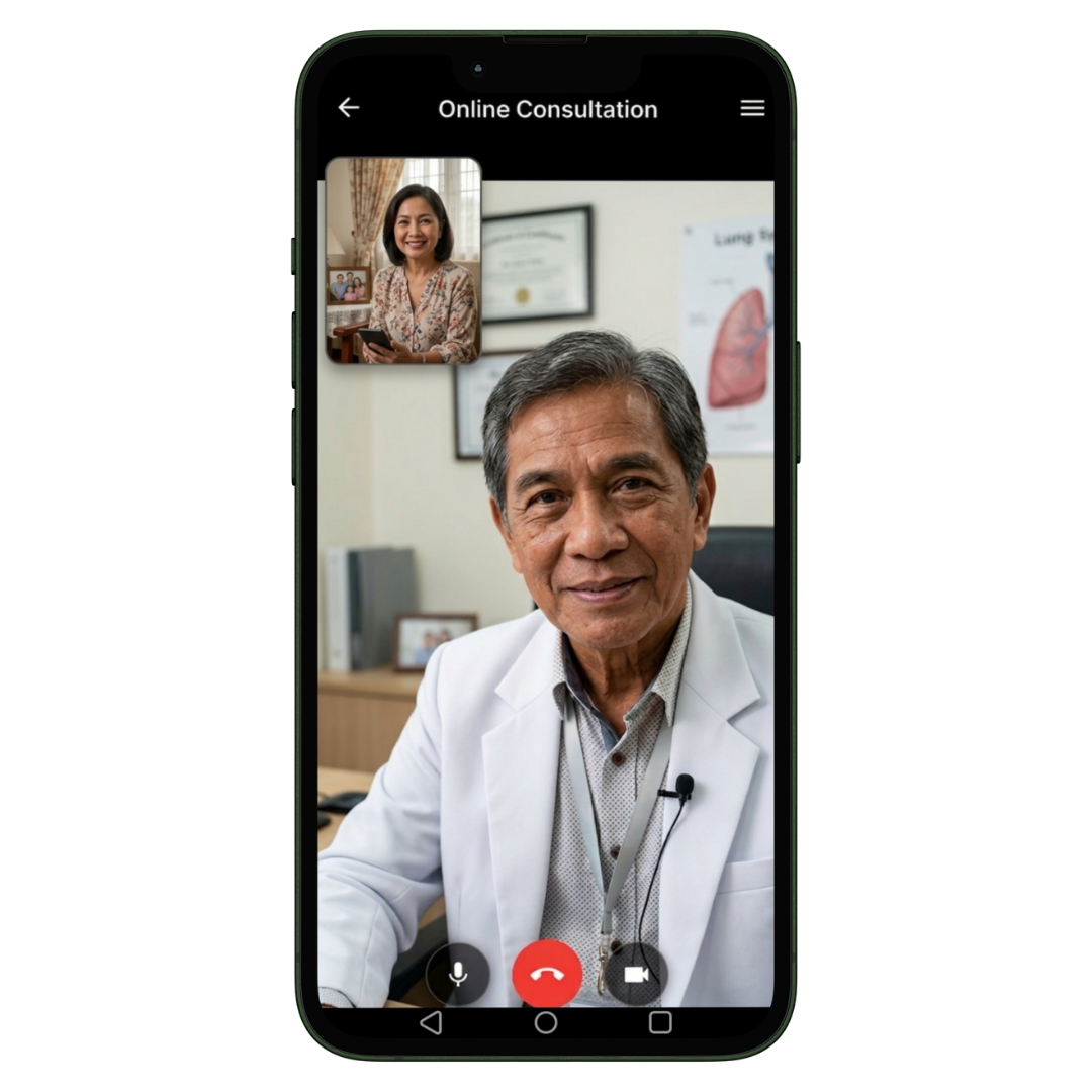 Online Consultation — live video call with a healthcare provider from anywhere